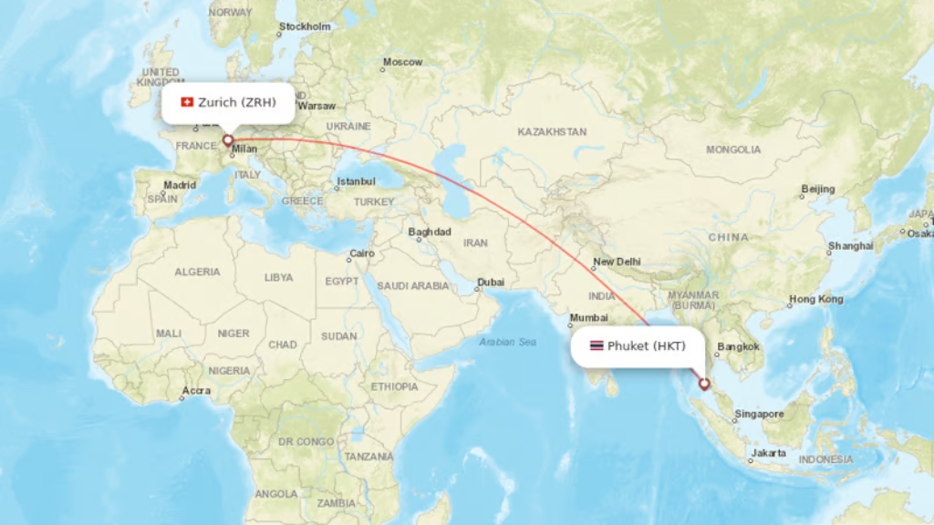 direct flights from zurich to phuket