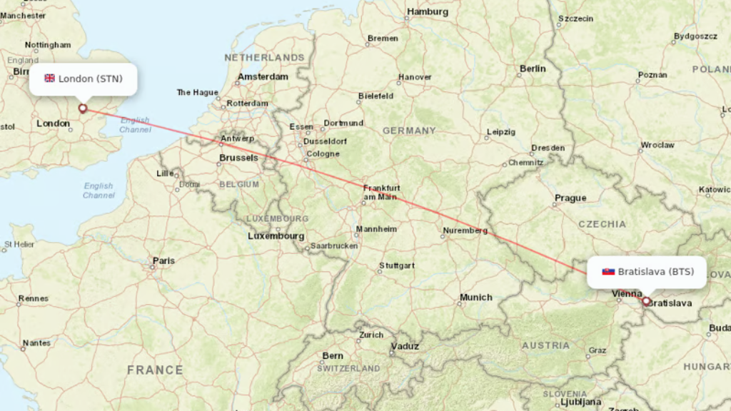 direct flights from london to bratislava