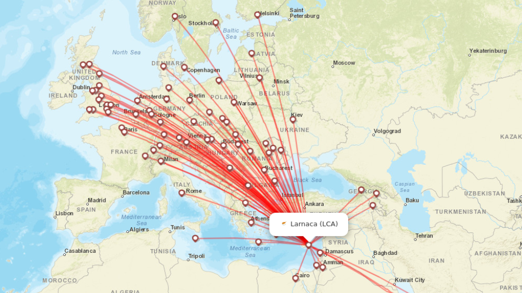 all direct flights to larnaca