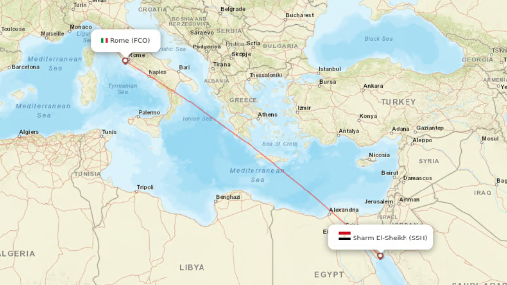 direct flights from rome to sharm el sheikh