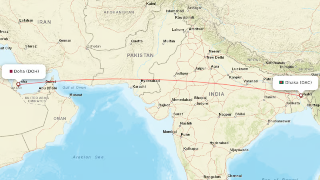 direct flights from doha to dhaka