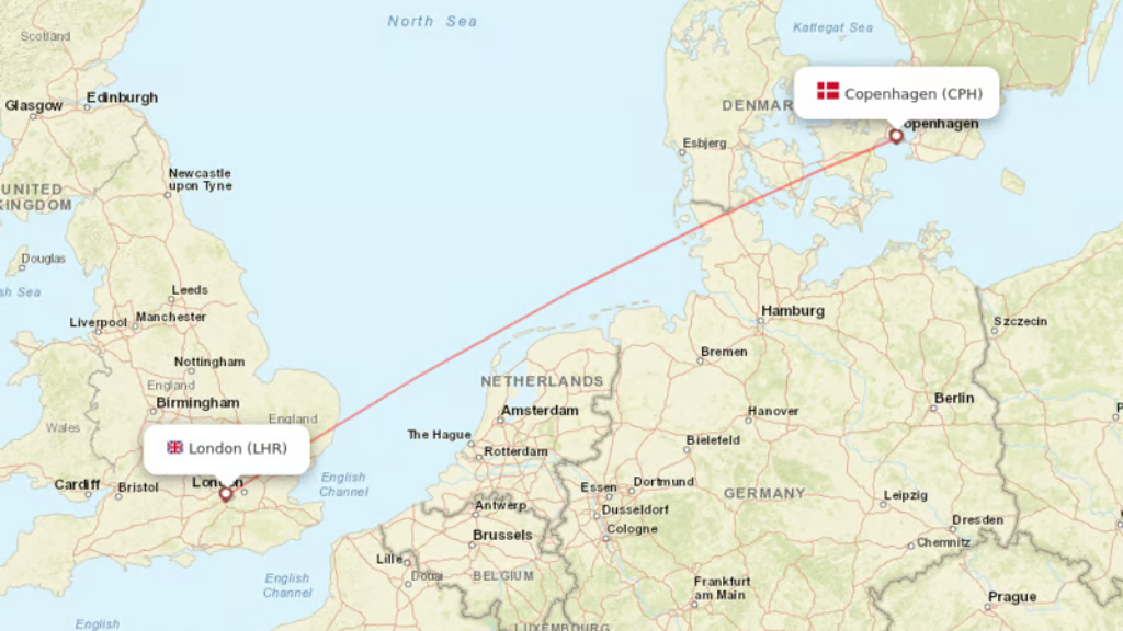 direct flights from london to copenhagen