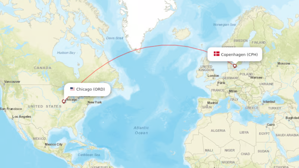 direct flights from chicago to copenhagen