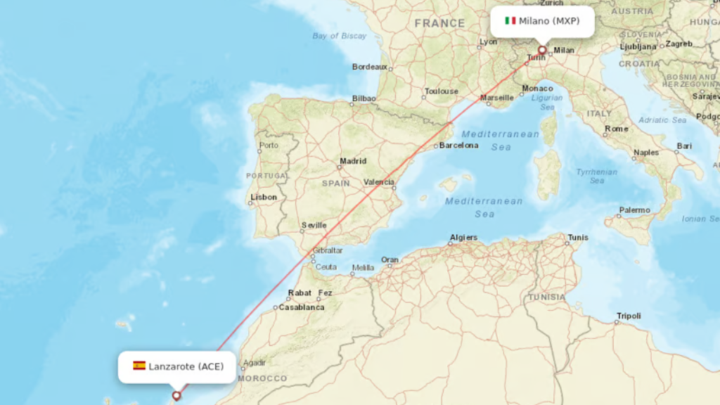 direct flights from milan to lanzarote