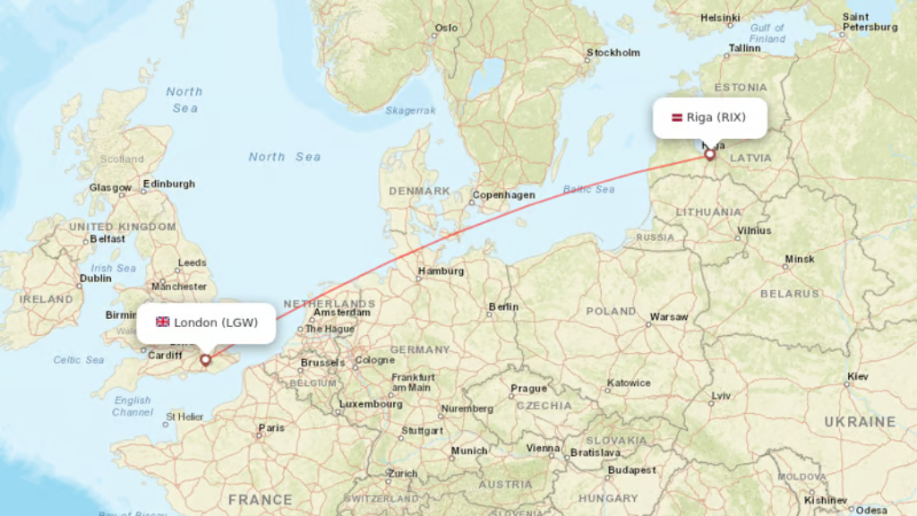 direct flights from london to riga