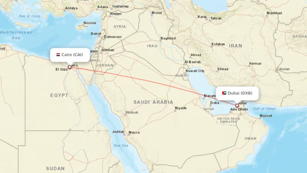 direct flights from dubai to cairo