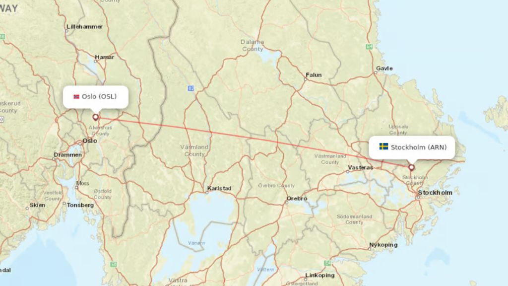 direct flights from oslo to stockholm