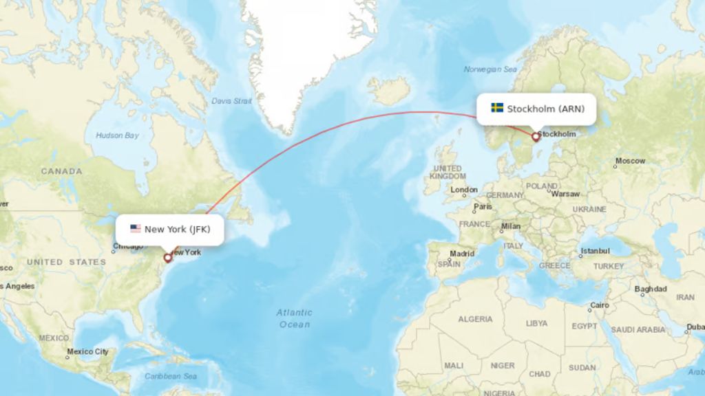 direct flights from new york to stockholm