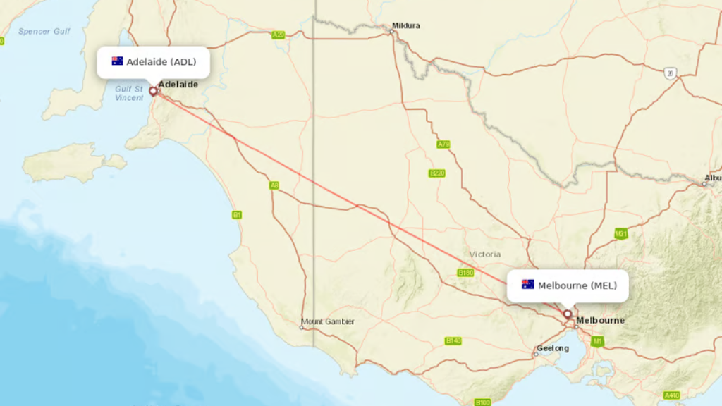 direct flights from melbourne to adelaide