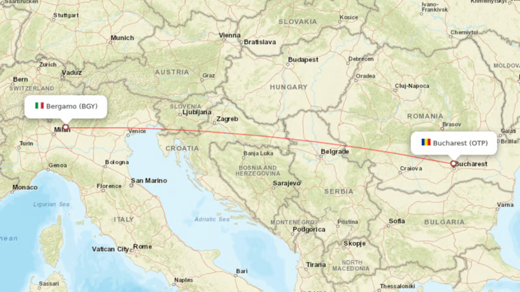 direct flights from bucharest to bergamo