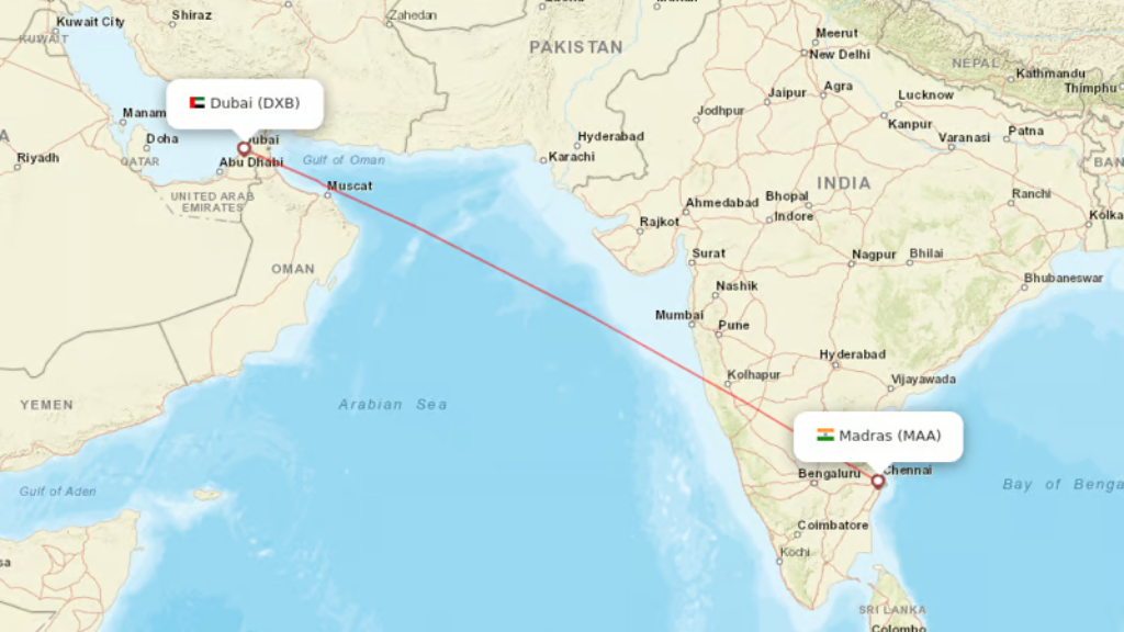 direct flights from dubai to chennai