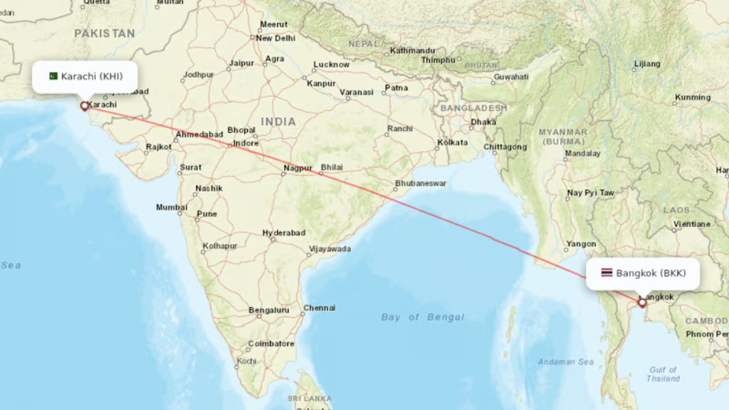 direct flights from bangkok to karachi