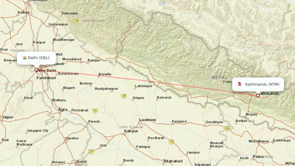 direct flights from delhi to kathmandu