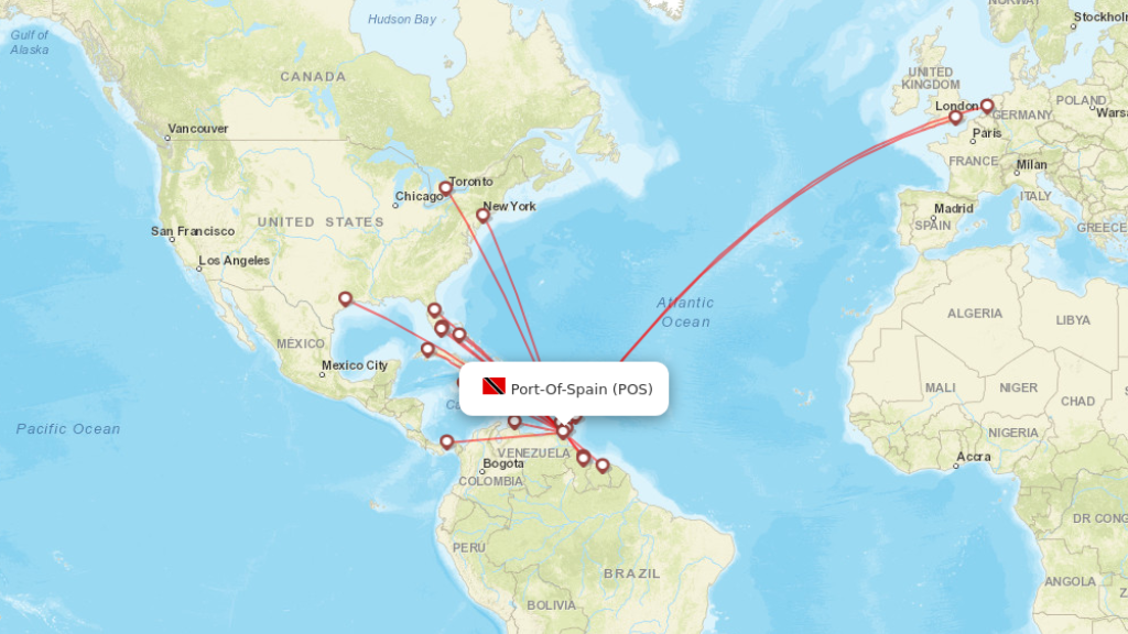 all direct flights to port of spain