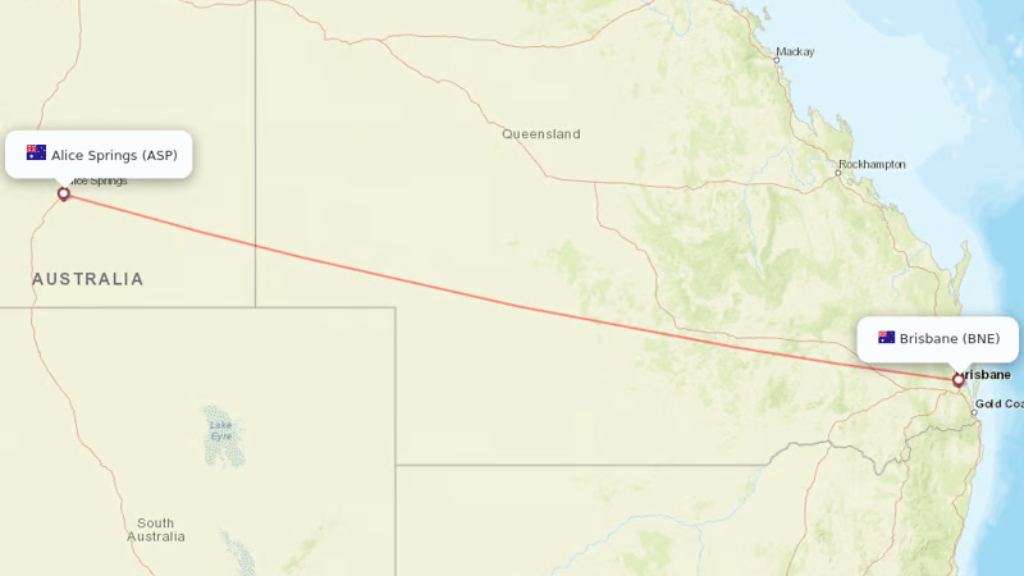 direct flights from brisbane to alice springs