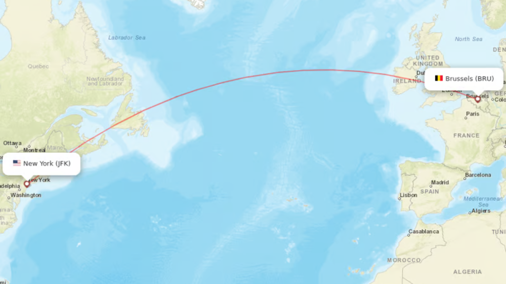 direct flights from new york to brussels