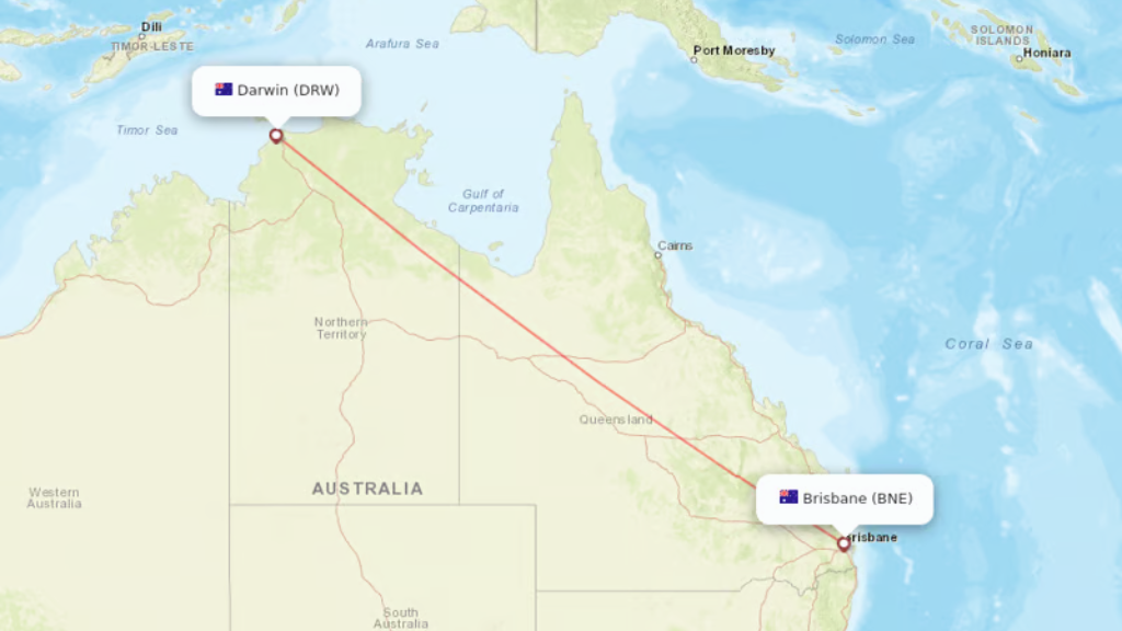 direct flights from brisbane to darwin