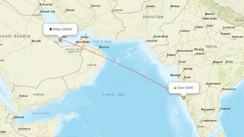 direct flights from doha to goa