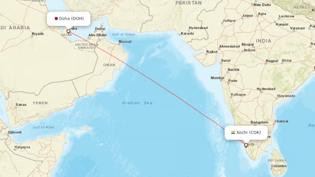 direct flights from doha to kochi