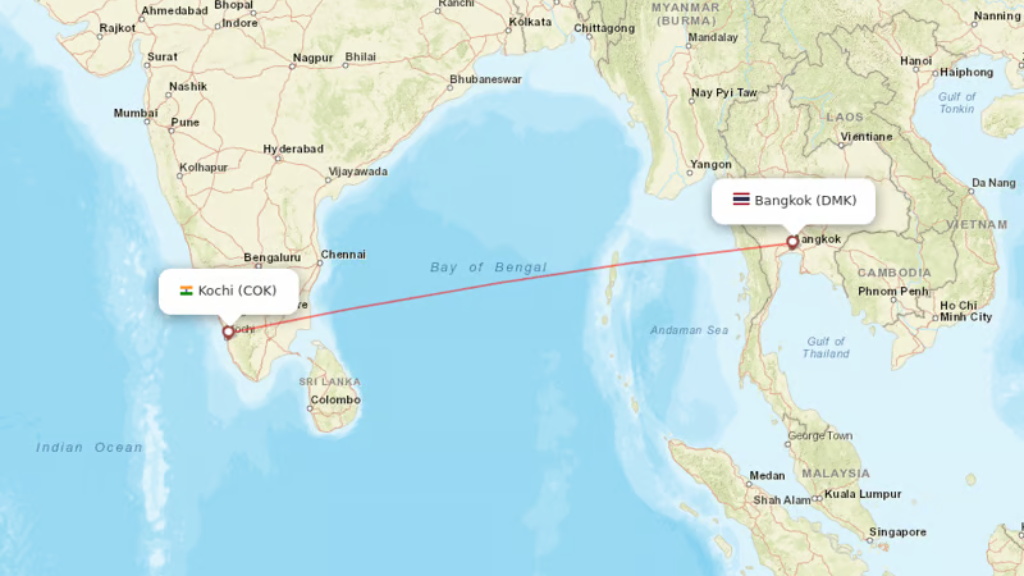 direct flights from bangkok to kochi