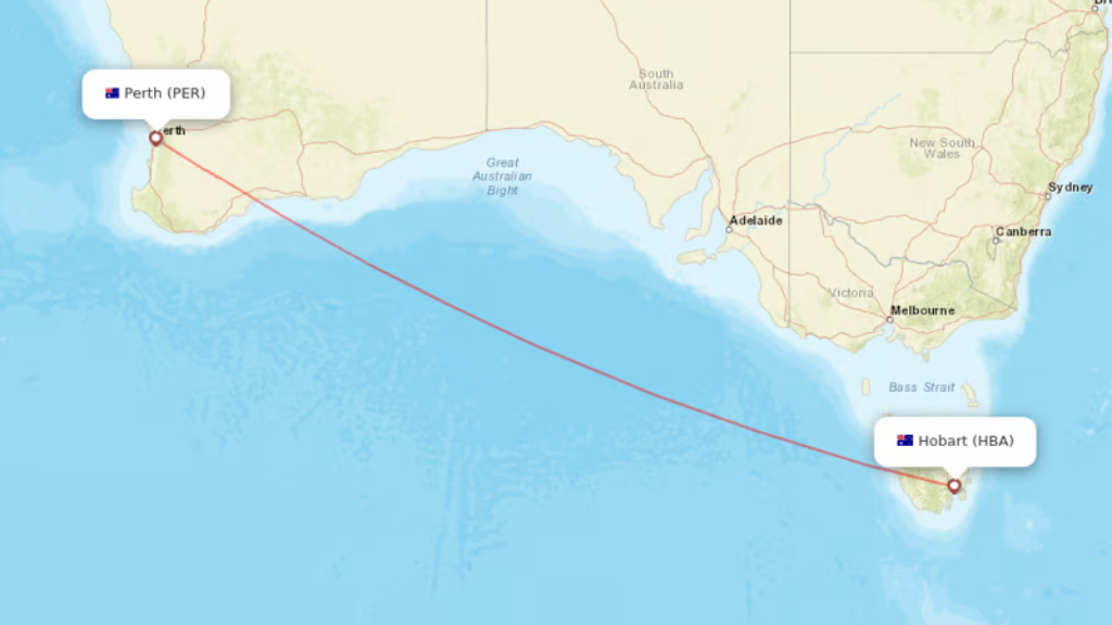 direct flights from perth to hobart