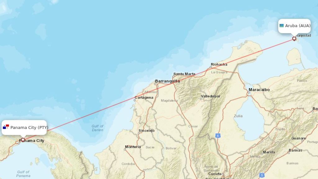 direct flights from panama city to aruba