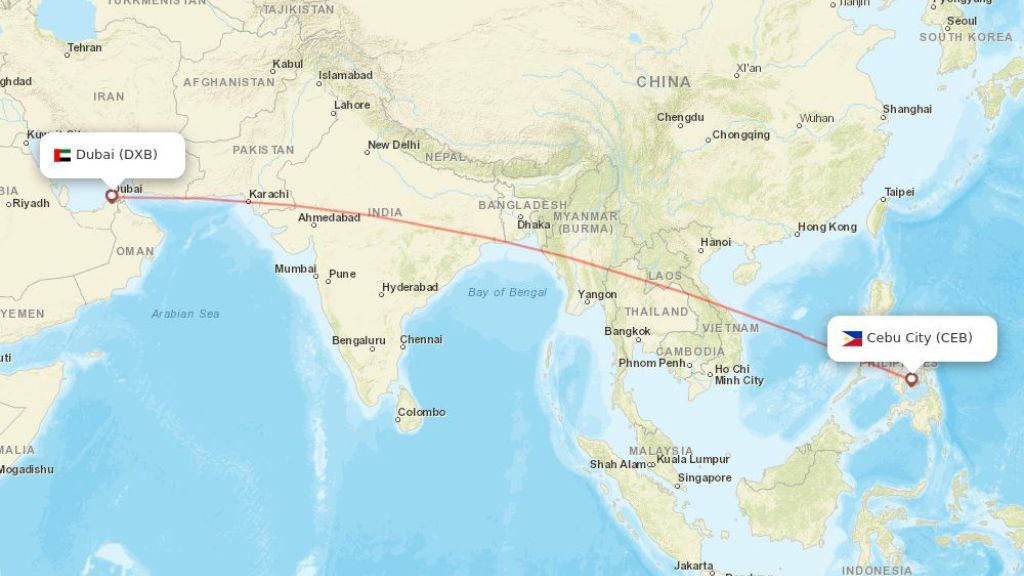 direct flights from dubai to cebu