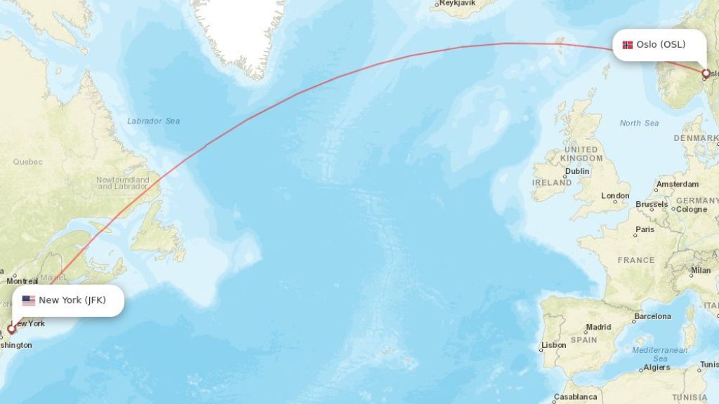 direct flights from new york to oslo