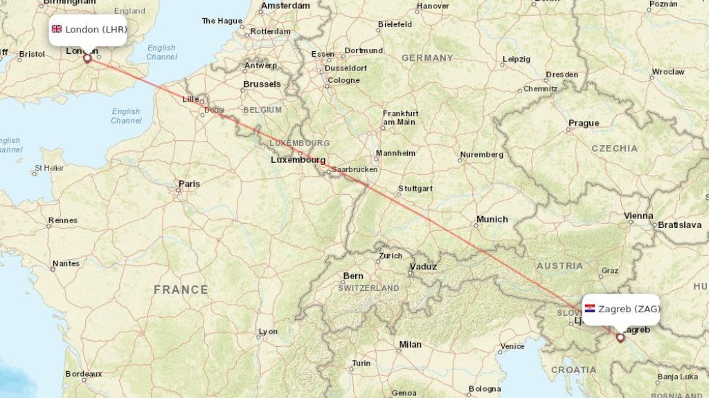direct flights from london to zagreb